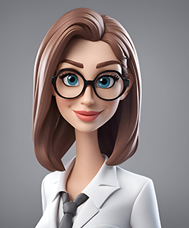 Portrait of a young business woman in glasses. 3d rendering